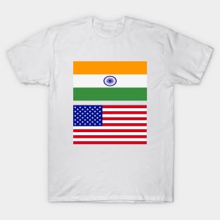 USA and Bharat India Flag T-Shirt